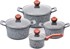 PROMIS Set lonaca Granite, tava 16 cm, lonci 20/24/28 cm, smeđe ručke