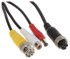 AUTONE Priključni kabel M12 4-pinska utičnica / BNC utikač, cinch utičnica i utikač za napajanje 2,1/5,5 mm, 5 m