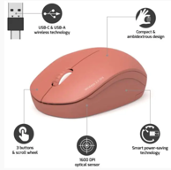 PORT Miš Office bežični USB-A/USB-C 900542, narančasti
