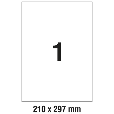ZWECKFORM Etikete LK 210x297 mm polyester L7567-25 prozirne mliječne 25 listova