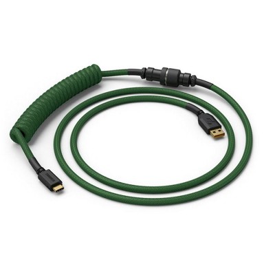 GLORIOUS Spiralni kabel Forest Green, USB-C na USB-A, 1,37 m, zeleni