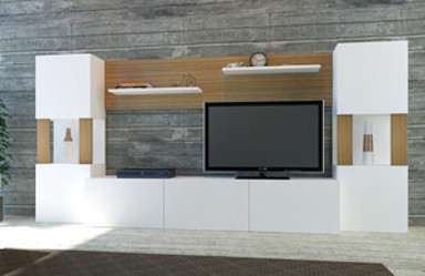 TV jedinica, Lore - bijela, Teak