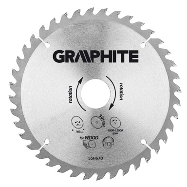 TOP TOOLS karbidni list kružne pile za drvo 160 x 20 mm, 30 zuba, 55H670