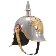Antikna replika njemačko-pruske kacige za LARP, srebrni čelik, Model 7