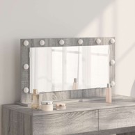 Ogledalo za toalet 80x45x18 cm drvo staklo, siva sonoma