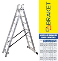 DRABEST 2-dijelne aluminijske ljestve 400CM 9+9 prečki