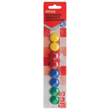 OFFICE PRODUCTS Magnet 20132219-99, fi 20 mm, pk8, sortirano