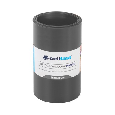 CELLFAST Rubnjak za gredice PVC, 25 cm x 9 m, sivi