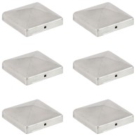 Piramidalni poklopci za stupove ograde, 6 kom, 71 x 71 mm, čelični