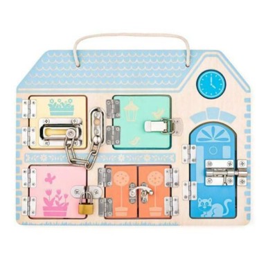 Drvena edukativna ploča brave i ključevi