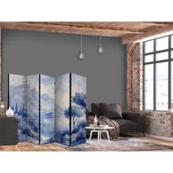 Paravan - Italian Landscape - Jezero Como oslikano u nijansama plave, 225 x 172 cm, dvostrani