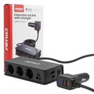 AMIO Razdjelnik upaljača s punjačem 3 x USB-A + USB-C QC3.0 PD3.0 148W
