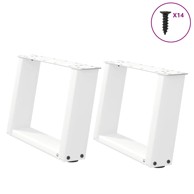 Noge za stolić U-oblika 2 kom bijele 40x(30-31) cm čelik