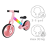 TRIKE FIX Balans bicikl LED, rozi