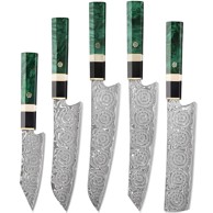 Set damaščanskih kuhinjskih noževa GR-39189, 5 kom, zeleni