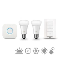 PHILIPS Hue starter kit, 2xE27, 9,5 W, White ambiance, bridge + switch
