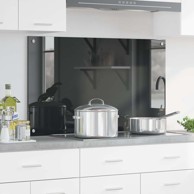 Kuhinjska pregrada tamno siva 100x60x0,6 cm kaljeno staklo