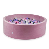 MIMII Suhi bazen 130 x 40 Baršunasto mekano sa 700 kuglica, metalik grafit, vrijesak, puderasto ružičasta, biserna, prozirna, ružičasta