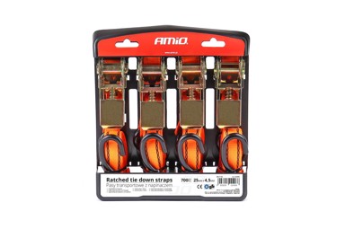 AMIO Set zateznih remena gurtni 700 kg 25 mm 4,5 m, 4 kom