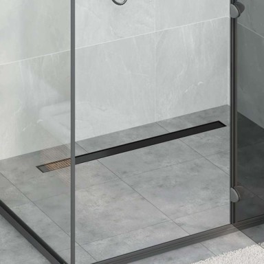 Odvod za tuš, 2 u 1 izvedba, 90 cm, nehrđajući čelik 304, crna