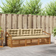 Set vanjskih sofa s jastukom 3 kom, prirodna/bež