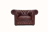 CHESTERFIELD Fotelja First Class Leather, 1-sjedište, Cloudy Red