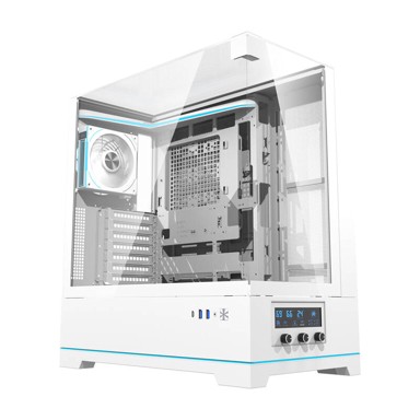DARKFLASH Kućište DY450 ​​Pro, s ventilatorom, bijelo 