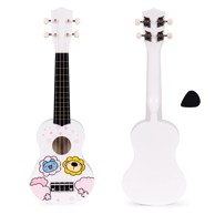ECOTOYS Drvena ukulele za djecu s 4 najlonske žice, pink