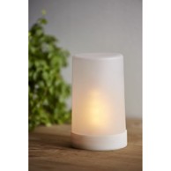 STAR TRADING Bijeli LED svjetlosni ukras Flame Candle, visina 14,5 cm