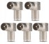 CONOTECH Set antenskih RF konektora NS 124 muški pravokutni utikač 6,8 mm cink 5 komada