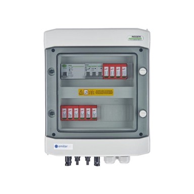 EMI DCAC hermetička kutija IP65 s Dehn zaštitom 1000V tip 2 2x PV i AC zaštitom 10A 3-F RCD A 40A/300mA