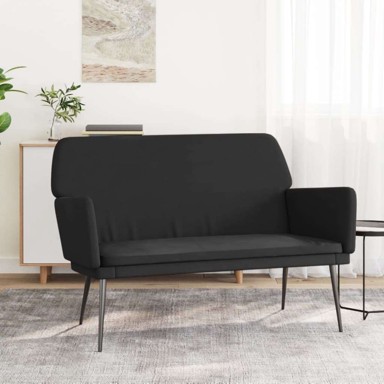 Klupa 108 x 35 x 41 cm baršunasta - crna