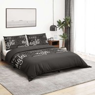 Set posteljine za poplun, 140 x 200 cm + 65 x 65 cm, crno-bijeli