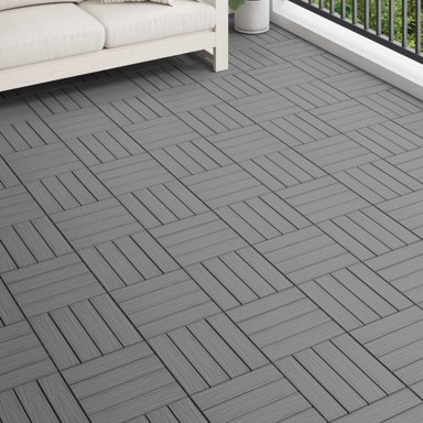 Pločice za decking, 11 kom, 30 x 30 cm, drvoplastična smjesa, siva