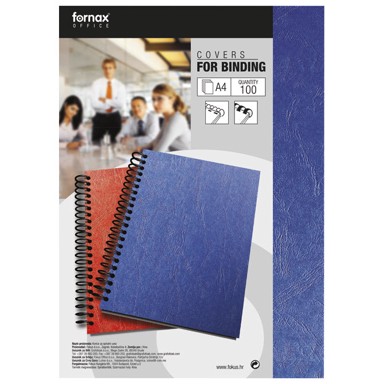 FORNAX Korice za spiralni uvez, karton 250 g, reljefne, A4, 100 komada, plave