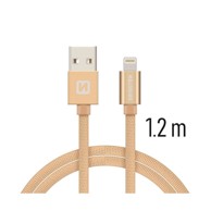 SWISSTEN Kabel USB/Lightning, platneni, 3A, 1.2m, zlatna