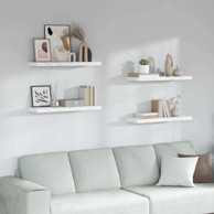 Zidna polica, set 4 kom, 80 x 23,5 x 4 cm, bijeli mramor