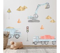 PASTELOWE Zidne naljepnice Gradilište set 2, plava