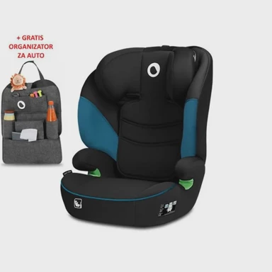 LIONELO Autosjedalica i-Size Lars, 100-150cm, tirkiz + organizator