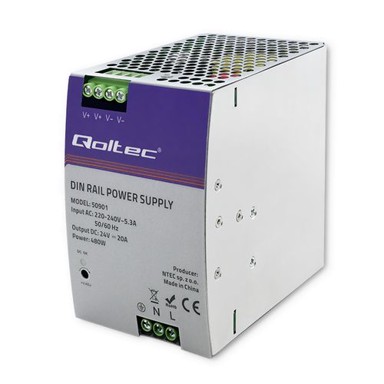 QOLTEC Industrijsko napajanje za DIN šinu 50903, 150 W, 24 V, 6.25 A