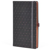 CASTELLI Notes 13 × 21 cm, crte, 96 listova, s gumicom, Copper Honeycomb, antracit/bakreni