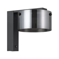 Zidna lampa Copillos, LED, 7,2 W, dimabilna na dodir, crna i prozirno crno staklo