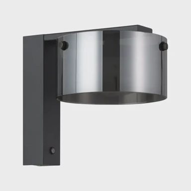 Zidna lampa Copillos, LED, 7,2 W, dimabilna na dodir, crna i prozirno crno staklo