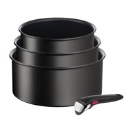 TEFAL Aluminijski lonci 3 kom s neprianjajućom površinom/s uklonjivom ručkom prikladni za indukcijsko kuhalo INGENO Eco Resist L3979202