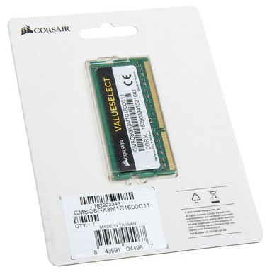 CORSAIR RAM memorija SO-DIMM ValueSelect, DDR3L, 1600 MHz, CL11, 8 GB CMSO8GX3M1C1600C11