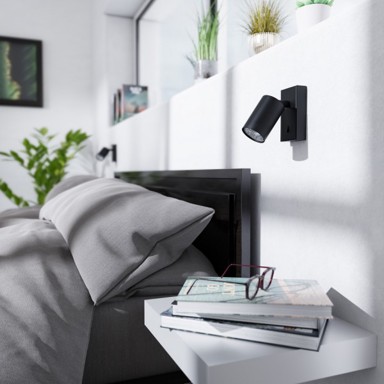 RENDL Zidna svjetiljka Dude, 230V, LED, GU10, 9W, crna