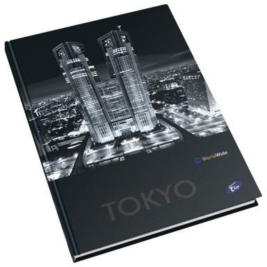 ELISA Bilježnica, tvrdi uvez, karo, A4, 96 listova, 80 g/m², Cities by Night