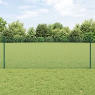 Zavarena žičana ograda s 5 U postovima 0.8x10 m čelik, zelena
