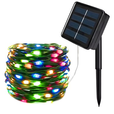 LED Svjetla sa solarnim panelom 20 m 200 LED, višebojna