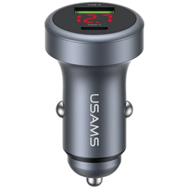 INNA USAMS Brzi autopunjač 45 W USB-A i USB-C, crna
